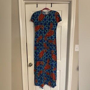 Vibrant multi color long Lula roe dress